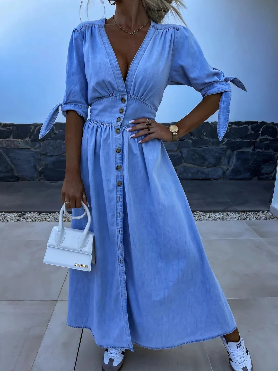 Graciosa™ | Denim maxi Jurk